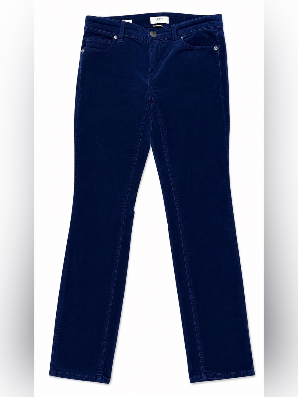 LOFT Women's Navy Velvet Straight-leg Jeans 0P